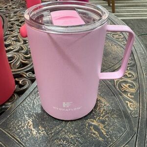Hydroflow pink insulated coffee cup with metal inside , EUC